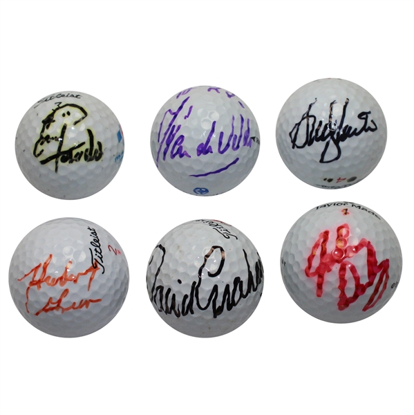 Lot of Six Signed Golf Balls JSA COA