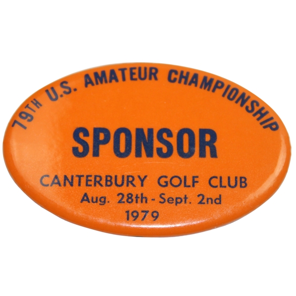 1979 US Amateur at Canterbury Golf Club Sponsor Badge