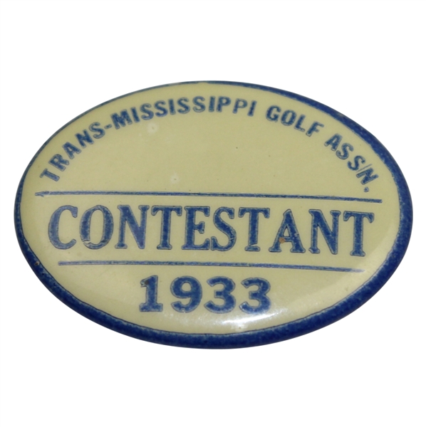 1933 Trans-Mississippi Tournament Contestant Badge