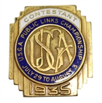 1935 USGA Amateur Public Links Contestant Badge