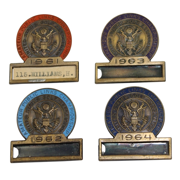 1961, 1962, 1963, & 1964 Amateur Public Links Contestant Badges