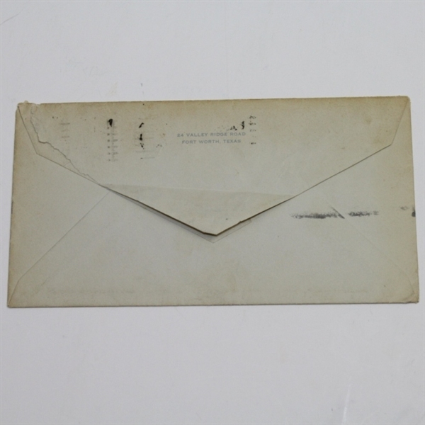 Ben Hogan Signed 1952 Letter with Envelope - During Major Run JSA COA