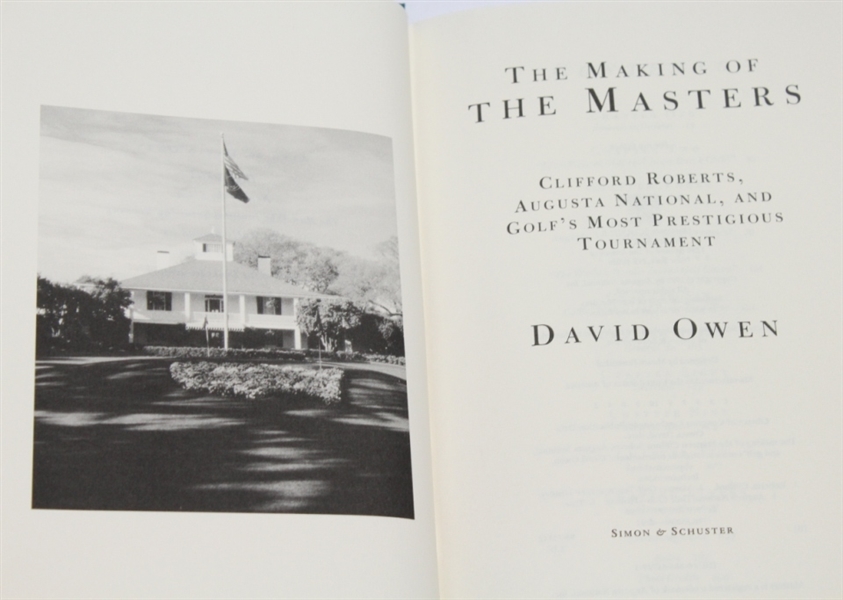 'The Making of The Masters' Book by David Owen