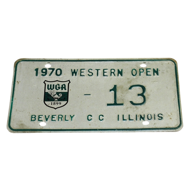 1970 Western Open License Plate - Beverly CC - Illinois