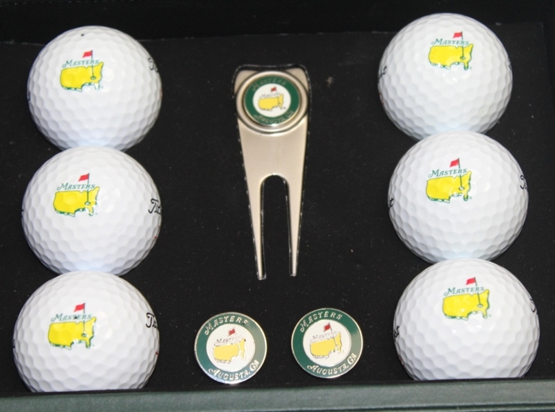 Classic Masters Golf Ball Display Set with 6 Balls, 2 Ball Markers, and Divot Tool