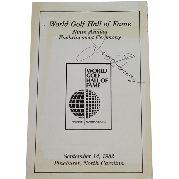 Julius Boros Signed 1982 World Golf HoF Ceremony Pamphlet JSA COA