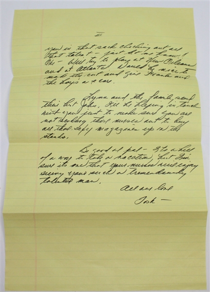 Robert 'Bob' Toski Personal Hand Written Letter to Legend John Derr JSA COA