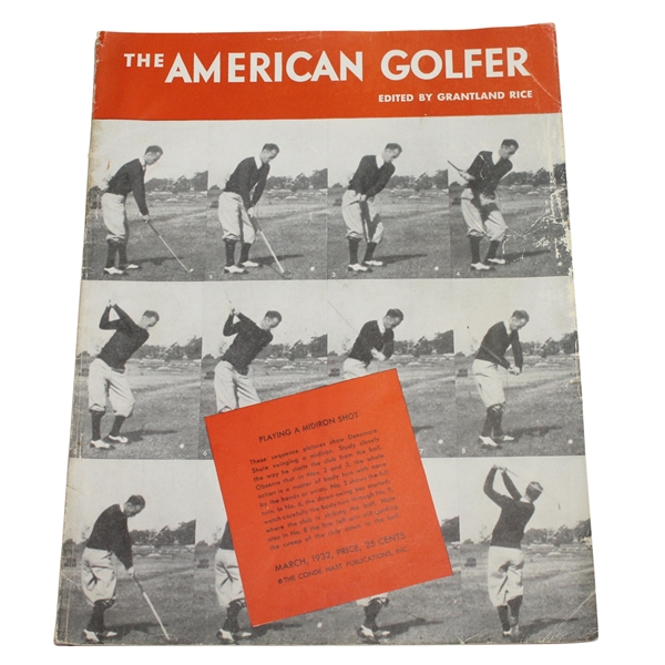 Vintage Lot of Four 1932 'The American Golfer' Magazines - Shute, Armour(x2), & Sarazen on Covers