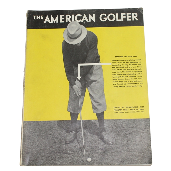 Vintage Lot of Four 1932 'The American Golfer' Magazines - Shute, Armour(x2), & Sarazen on Covers