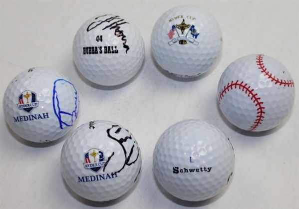 Lot of 6 Signed Golf Balls - Jimenez, Thomas, Dufner, Bae, Tringale, & Day JSA COA