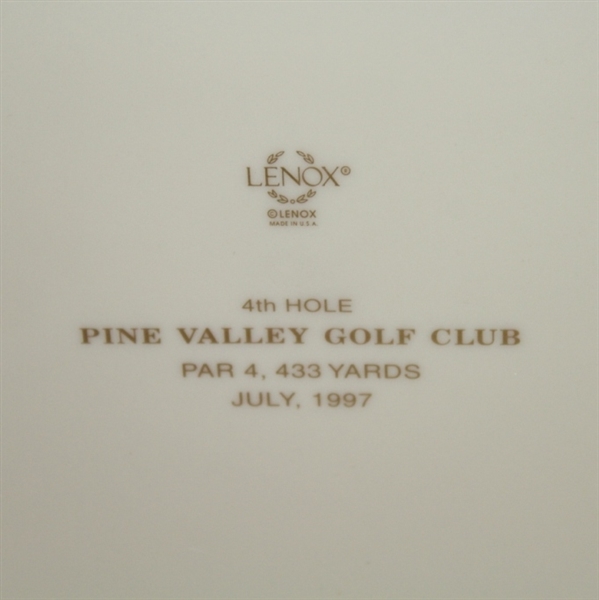 Pine Valley Golf Club Lenox Father-Son Tournament Plate - 4th Hole