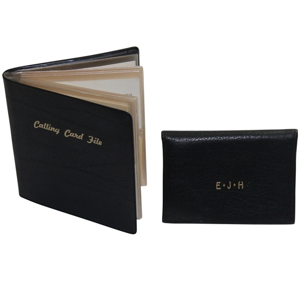 Dutch Harrison's Business Card File and Personal Bill Fold with E.J.H. Initials
