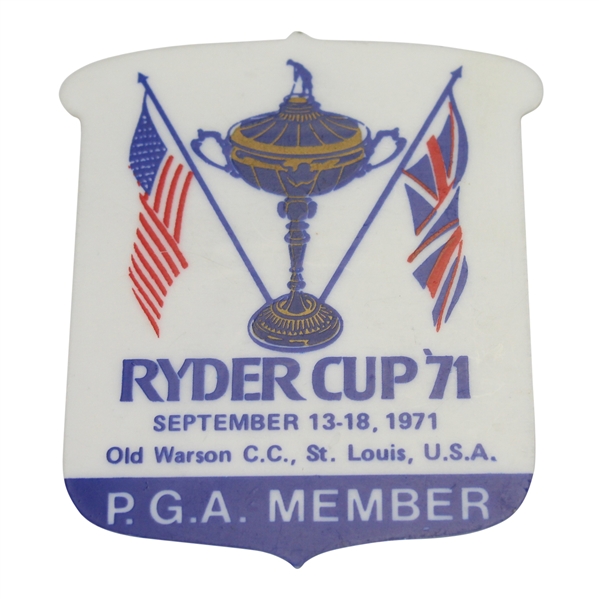 1971 Ryder Cup at Old Warson PGA Member Badge