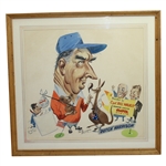 1954 Original Tony Rafty Dutch Harrison Watercolor Caricature - Sun Newspapers Sydney