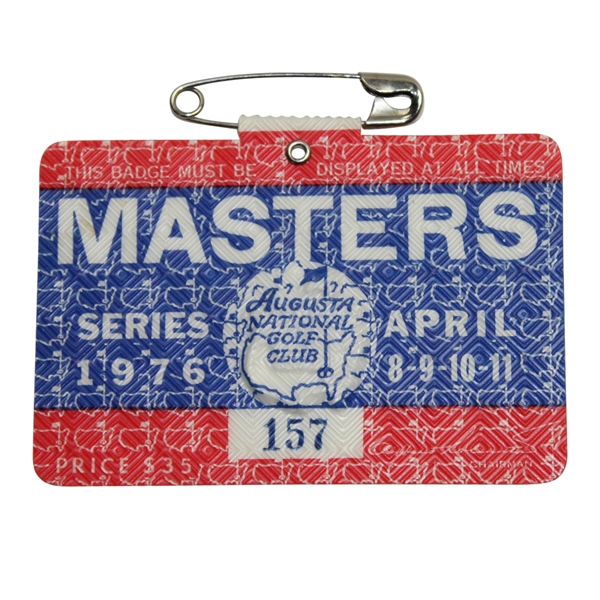 1976 Masters Tournament Badge #157 - Ray Floyd Winner