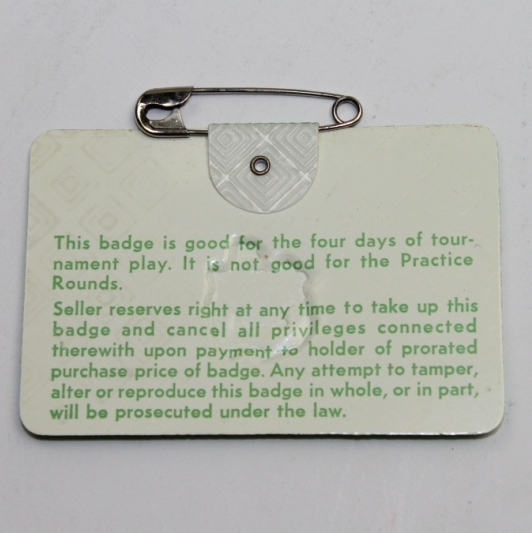 1978 Masters Tournament Badge #6889 - Gary Player 3rd Masters Victory