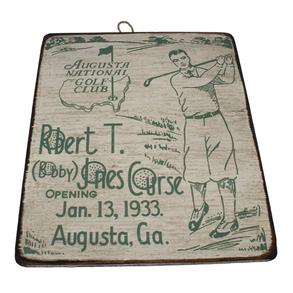 Bobby Jones Wood Plaque - Image from 1933 Bobby Jones Augusta Nat. Opening First Day Cover