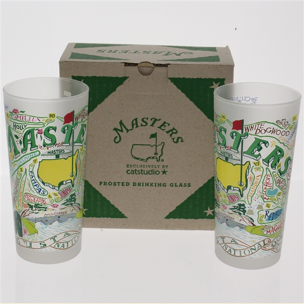  2016 Set of Two Masters Commemorative Cat Studio  15 Oz.Frosted Glasses 