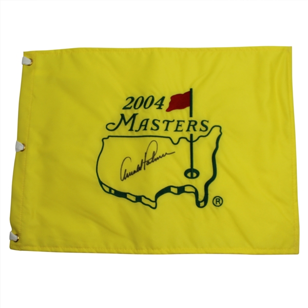 Arnold Palmer Signed 2004 Masters Embroidered Flag JSA COA
