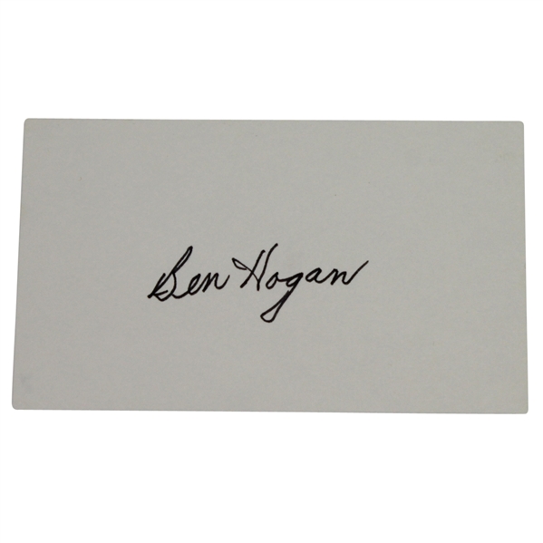 Ben Hogan Signed 3x5 Index Card JSA COA