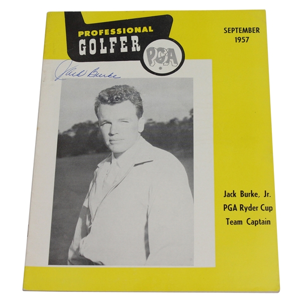 Jack Burke Signed 1957 PGA Professional Golfer Ryder Cup Magazine JSA COA
