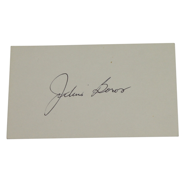 Julius Boros Signed 3x5 Index Card with Wire Photo JSA COA