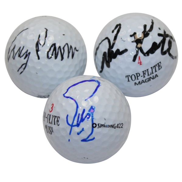 Lot of Three Signed Golf Balls - Tom Kite, Corey Pavin, & Fuzzy Zoeller JSA COA