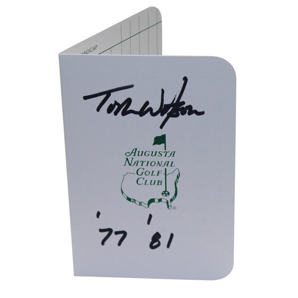 Tom Watson Signed Augusta National Scorecard with Winning Years Inscription JSA COA