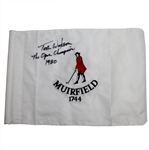 Tom Watson Signed Muirfield Embroidered Flag - 1980 Champ Inscription JSA COA