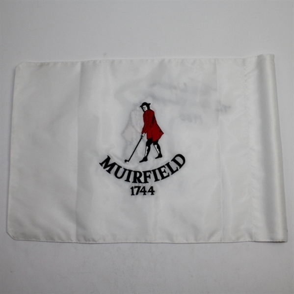 Tom Watson Signed Muirfield Embroidered Flag - 1980 Champ Inscription JSA COA