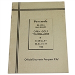 1945 Pensacola $6,500 War Bond Open Tournament Program - Sam Snead Winner
