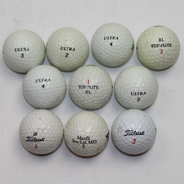 Lot of Ten Oakmont Logo Golf Balls - Various Time Period Logos