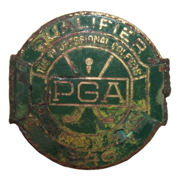 1946 PGA Championship at Portland GC Contestant Badge - Ben Hogan's 1st Major Win