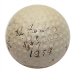 Champ Ed Furgol Signed/ Used Golf Ball 1954 U S Open With 1954 and US Open-Ralph Hutchison Collection