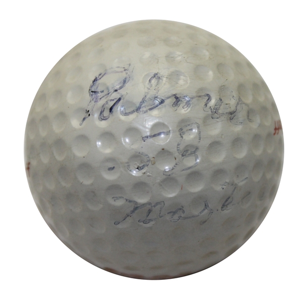 Arnold Palmer 1958 Masters Tournament Used Wilson Golf Ball-Gifted to  Ralph Hutchison
