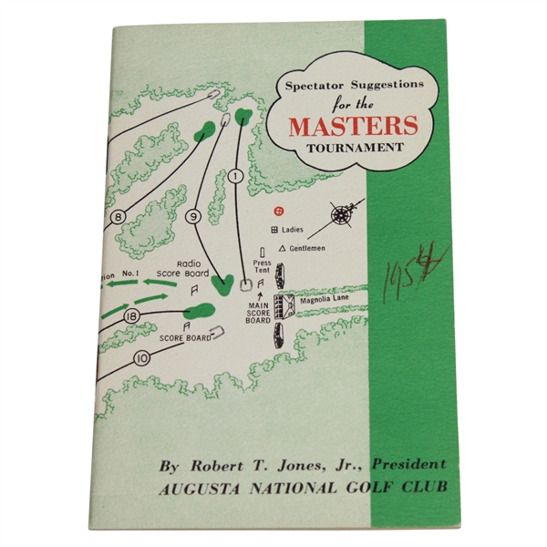 1954 Masters Spectator Guide - Sam Snead Winner