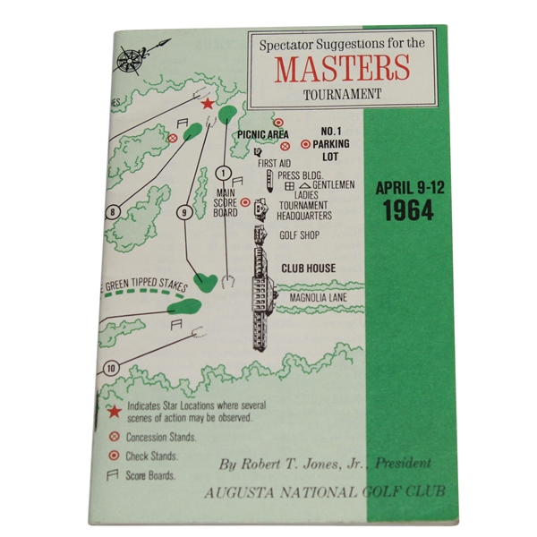 1964 Masters Spectator Guide - Arnold Palmer Winner