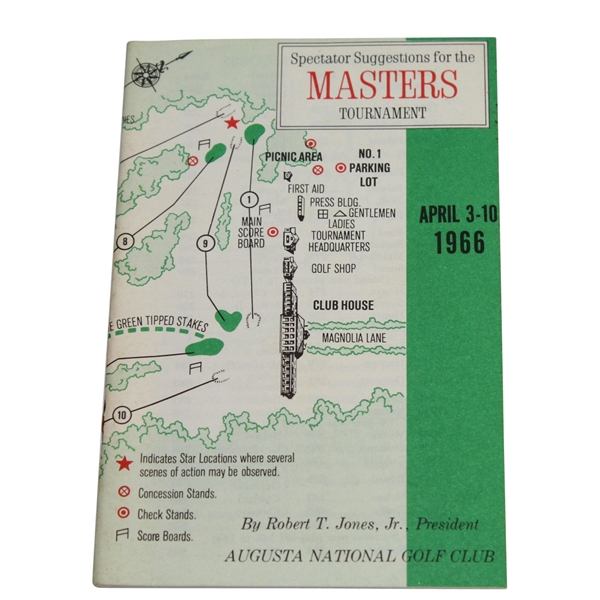 1966 Masters Spectator Guide - Jack Nicklaus Winner