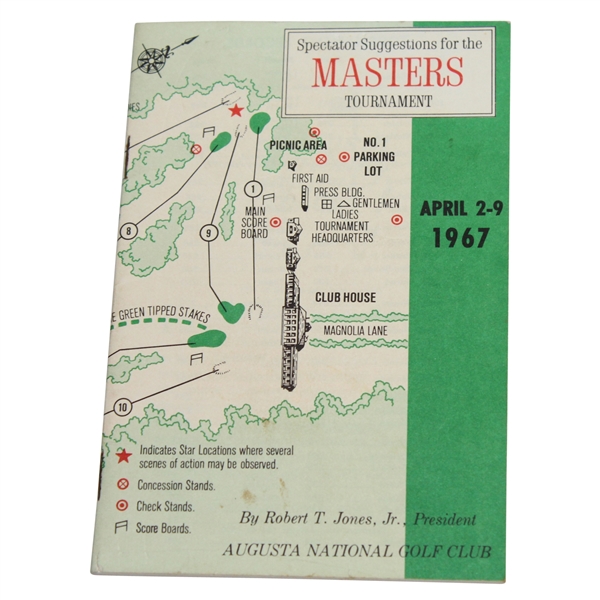 1967 Masters Spectator Guide - Gay Brewer Winner