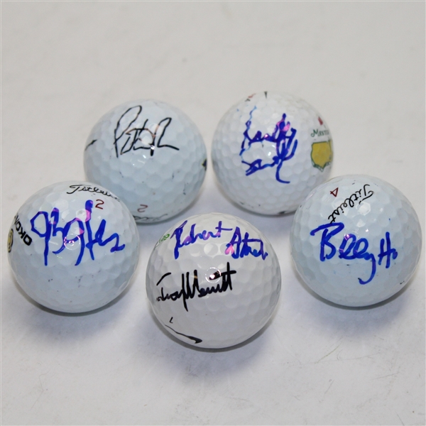 Lot of Five Signed Golf Balls - Holmes, Snedeker, Reed, Horschel, Streb/Merrit JSA COA