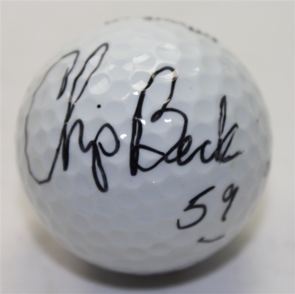Chip Beck Signed Hooters Logo Golf Ball with '59' Inscription JSA COA