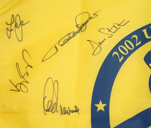 Multi-Signed 2002 Bethpage Black Flag - Palmer, Player, Trevino, and others JSA COA