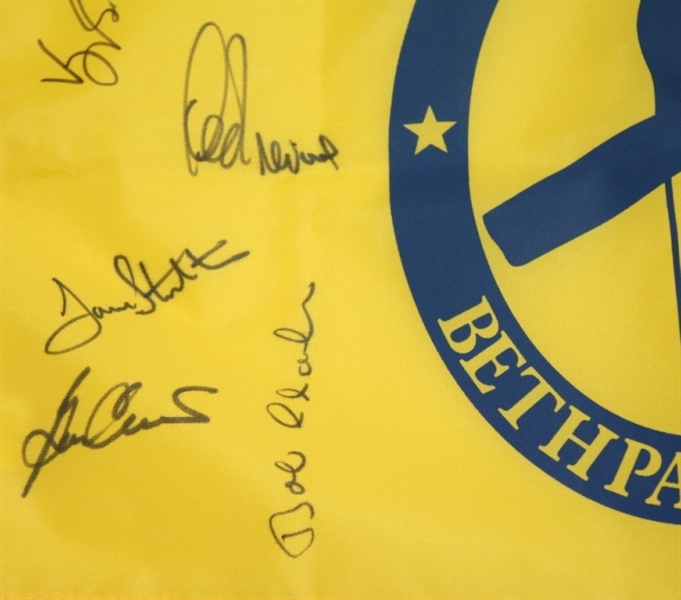 Multi-Signed 2002 Bethpage Black Flag - Palmer, Player, Trevino, and others JSA COA
