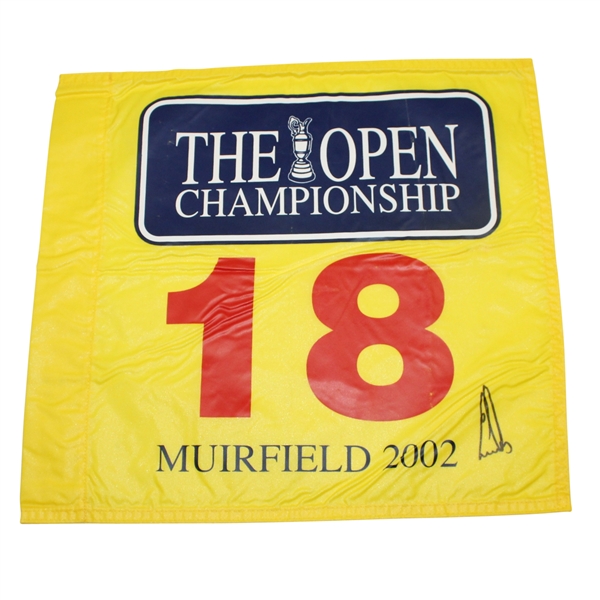 Ernie Els Signed 2002 Open Championship at Muirfield Flag JSA ALOA