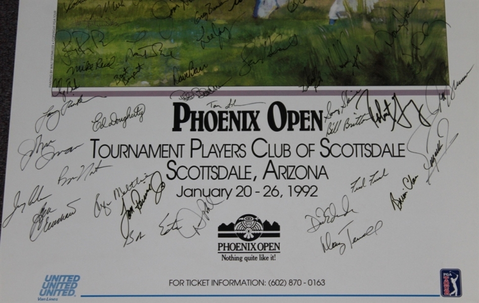 1992 Phoenix Open at TPC Scottsdale Field Signed Poster JSA ALOA