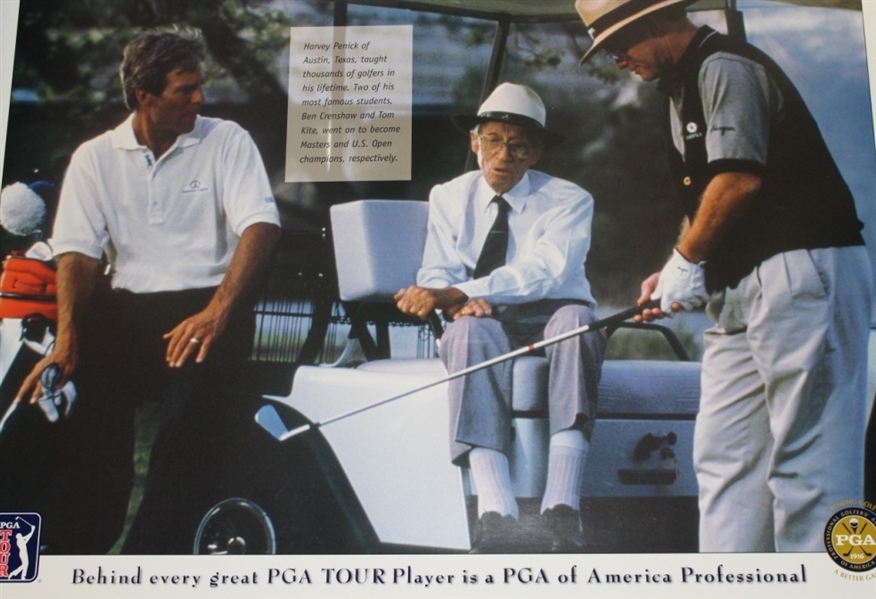 PGA Tour Professional Commemorative Poster - Harvey Penick - Crenshaw & Kite