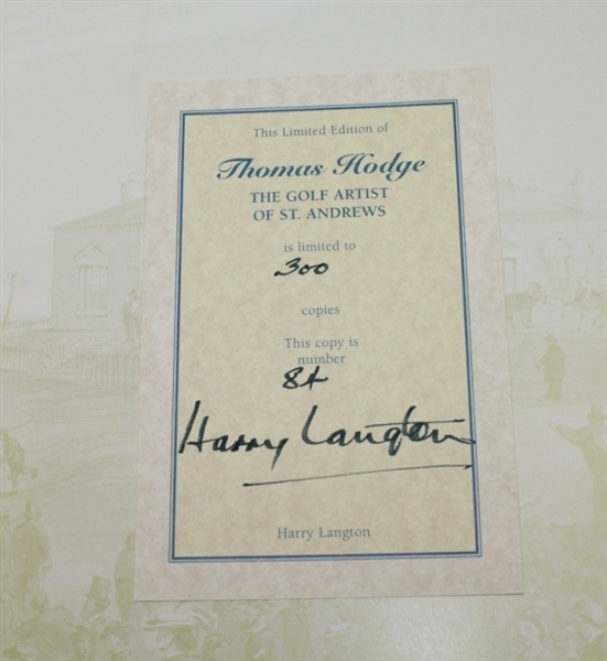 Ltd Ed 84/300 'Thomas Hodge: The Golf Artists of St. Andrews' Book by Harry Langton 