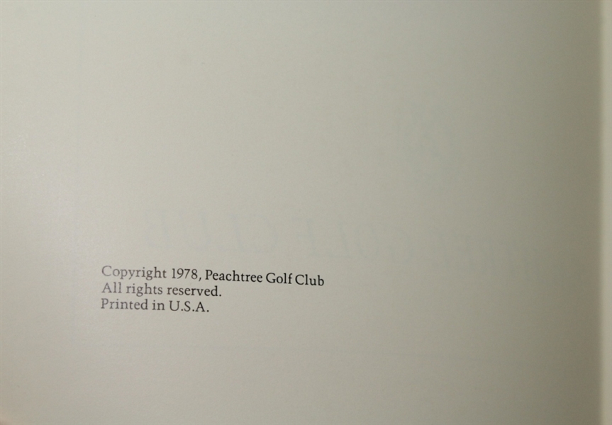 Peachtree Golf Club Official Book - Bobby Jones Introduction