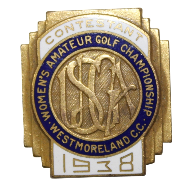 1938 Women's US Amateur at Westmoreland CC Contestants Badge - Patty Berg Winner