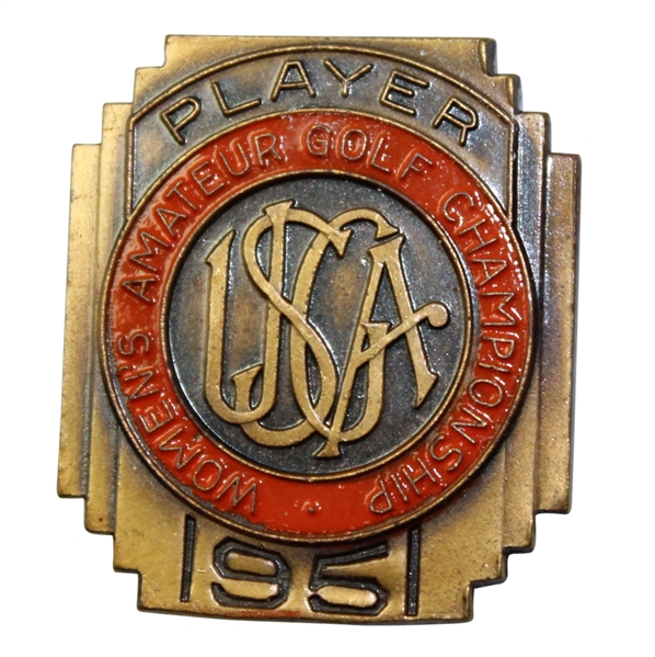 1951 Women's US Amateur at Town & CC Contestants Badge - Dorothy Kirby Winner